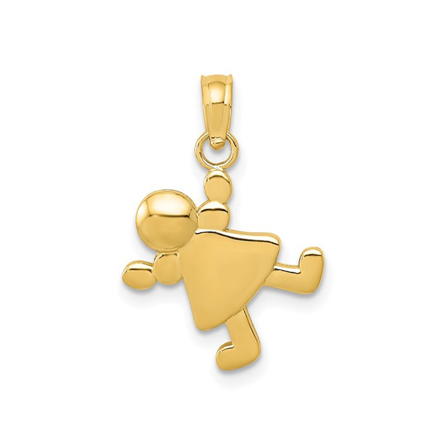 14K Yellow Gold Little Baby Girl Charm Pendant (NO Chain) Image 1