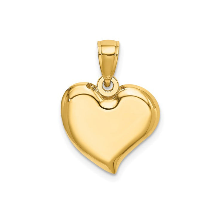 14K Yellow Gold Polished Teardrop Heart Charm Pendant (NO Chain) Image 1