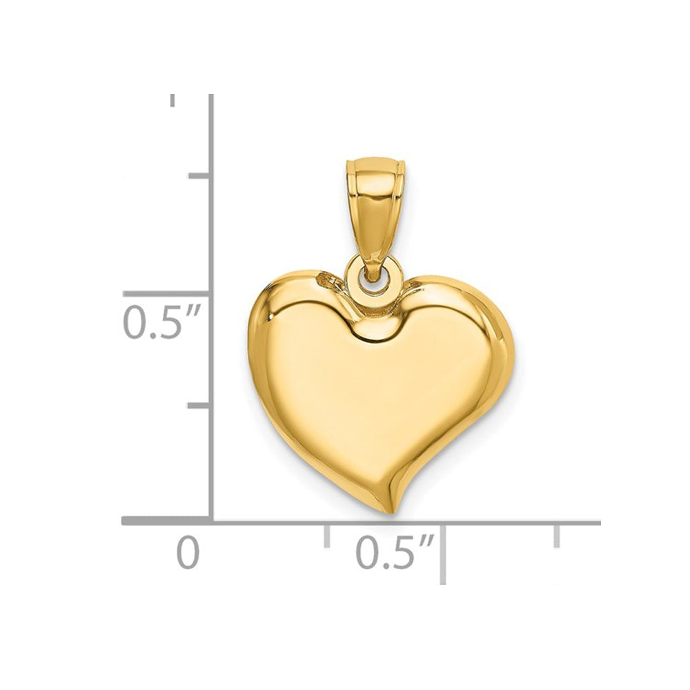 14K Yellow Gold Polished Teardrop Heart Charm Pendant (NO Chain) Image 2