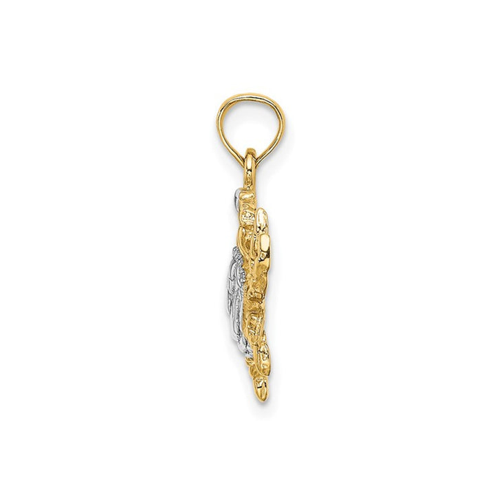 14K Yellow Gold Blue Crab Charm Pendant (No Chain) Image 4