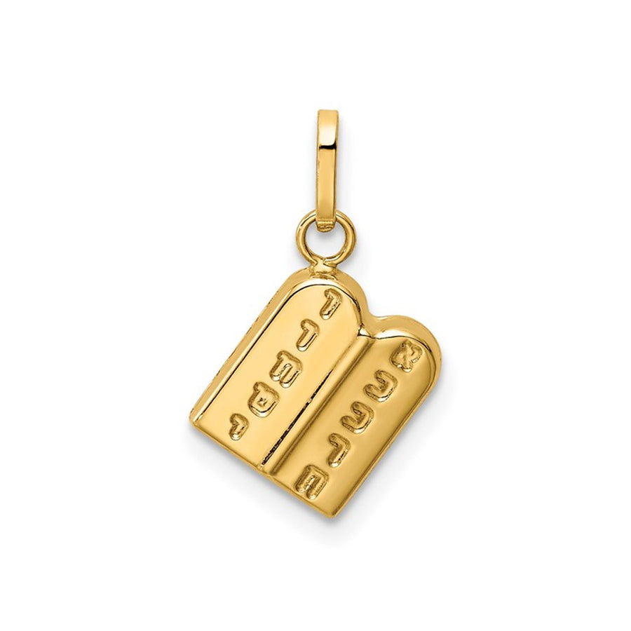 Small 14K Yellow Gold Ten Commandments Pendant Charm (NO Chain) Image 1