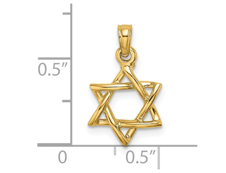 Star Of David Pendant in 14K Yellow Gold (NO CHAIN) Image 3