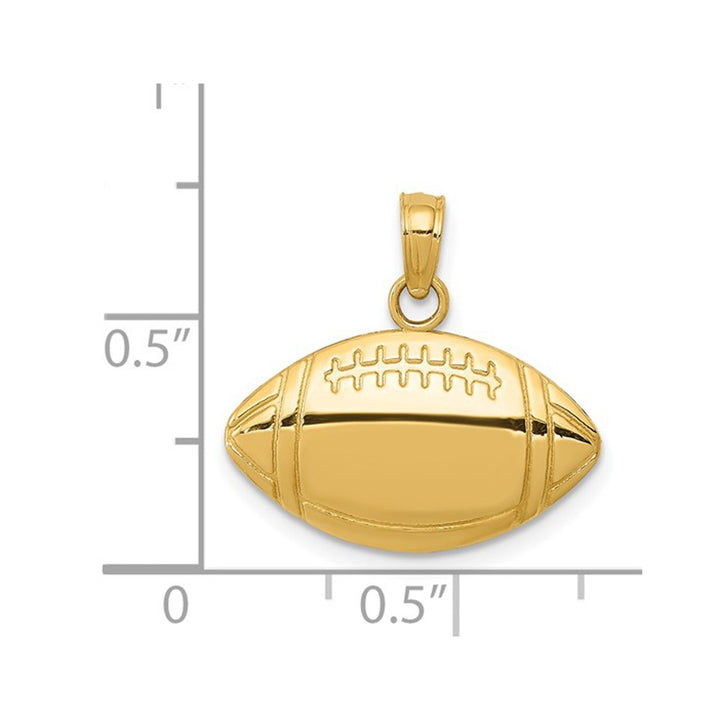 14K Yellow Gold Classic Football Charm Pendant (NO Chain) Image 2