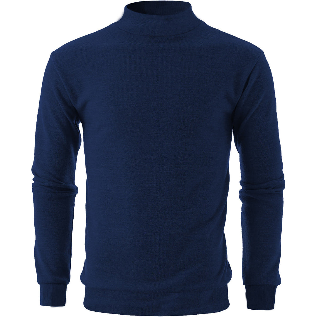 Mens Slim Fit Mock Neck Sweater Knit Warm Cozy Casual Pullover Solid Colors Image 4