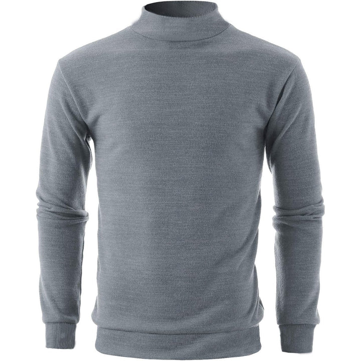 Mens Slim Fit Mock Neck Sweater Knit Warm Cozy Casual Pullover Solid Colors Image 6