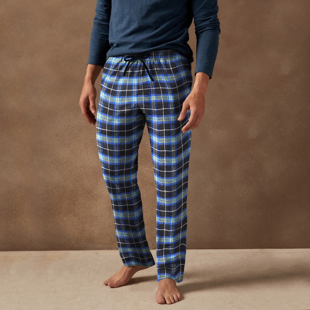 Mens Cozy Flannel Fleece Plaid Pajama Pants Lounge Sleep Bottoms Multi-Pack Image 4