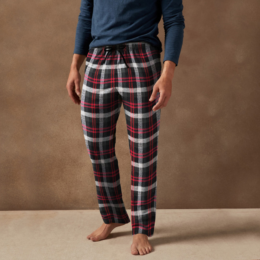 Multi-Pack: Mens Ultra Soft Cozy Flannel Fleece Plaid Pajama Sleep Bottom Lounge Pants Image 9