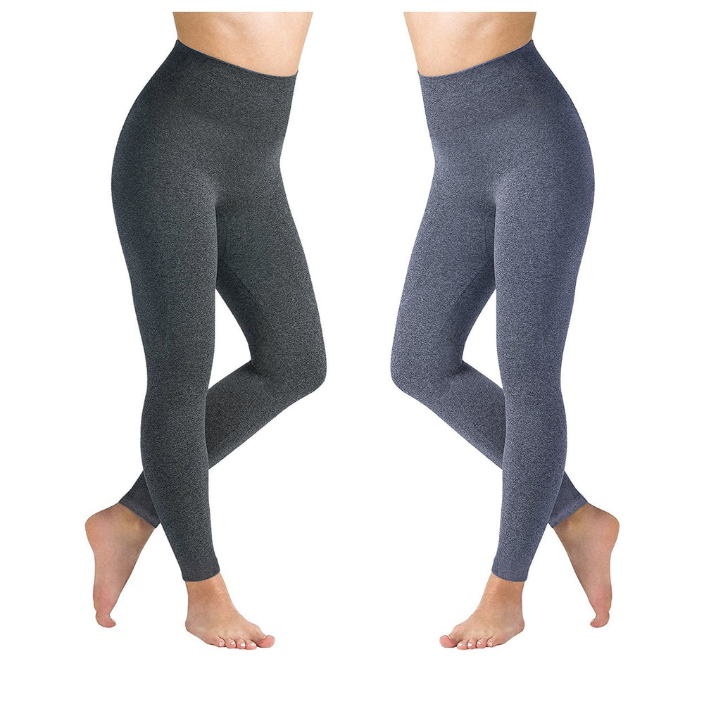 Womens High Waisted Ultra-Soft Fleece Lined Warm Marled Leggings(Available in Plus Sizes) Image 2