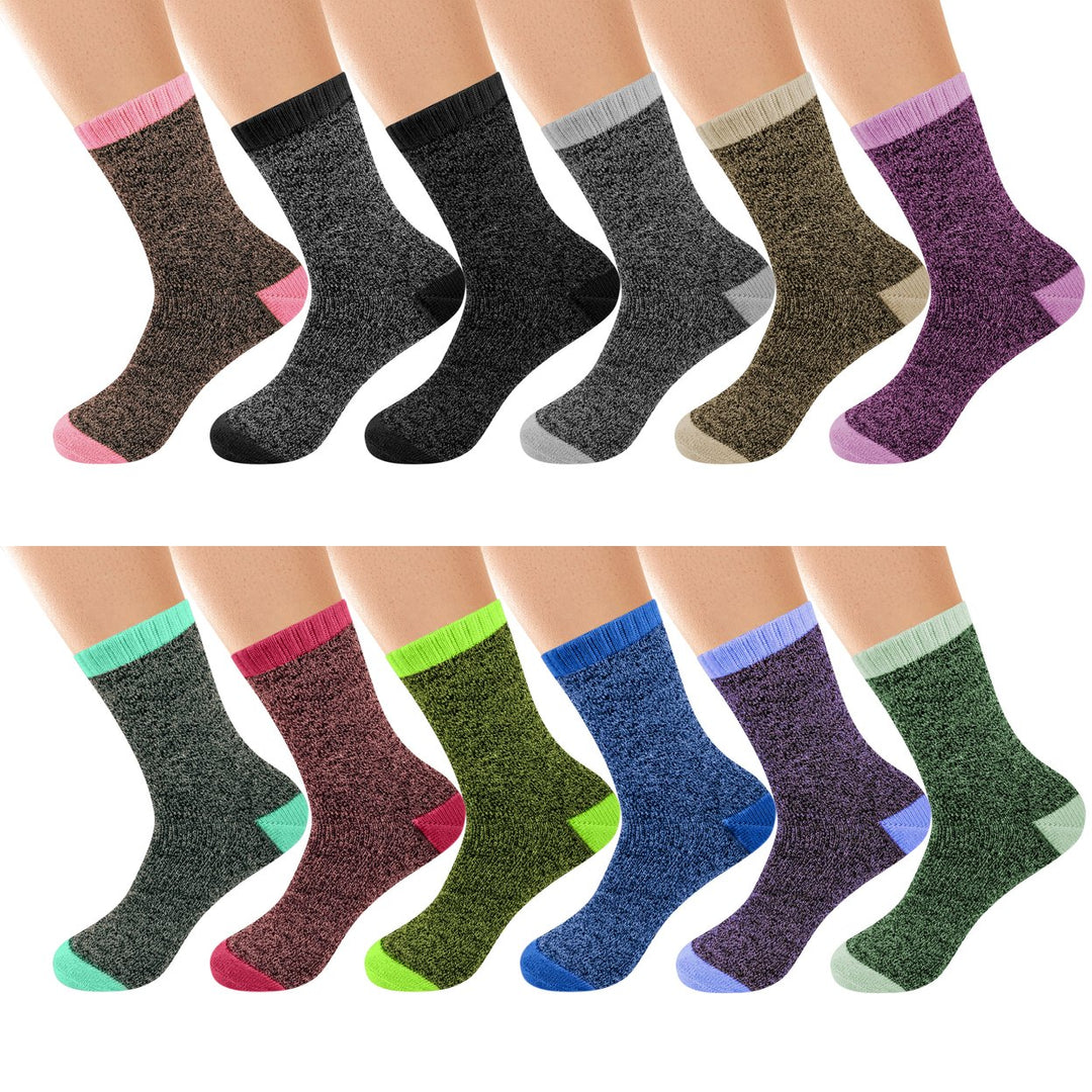 Womens Thermal Boot Socks 9-Pairs Cozy Thick Soft Winter Warm Socks Image 1