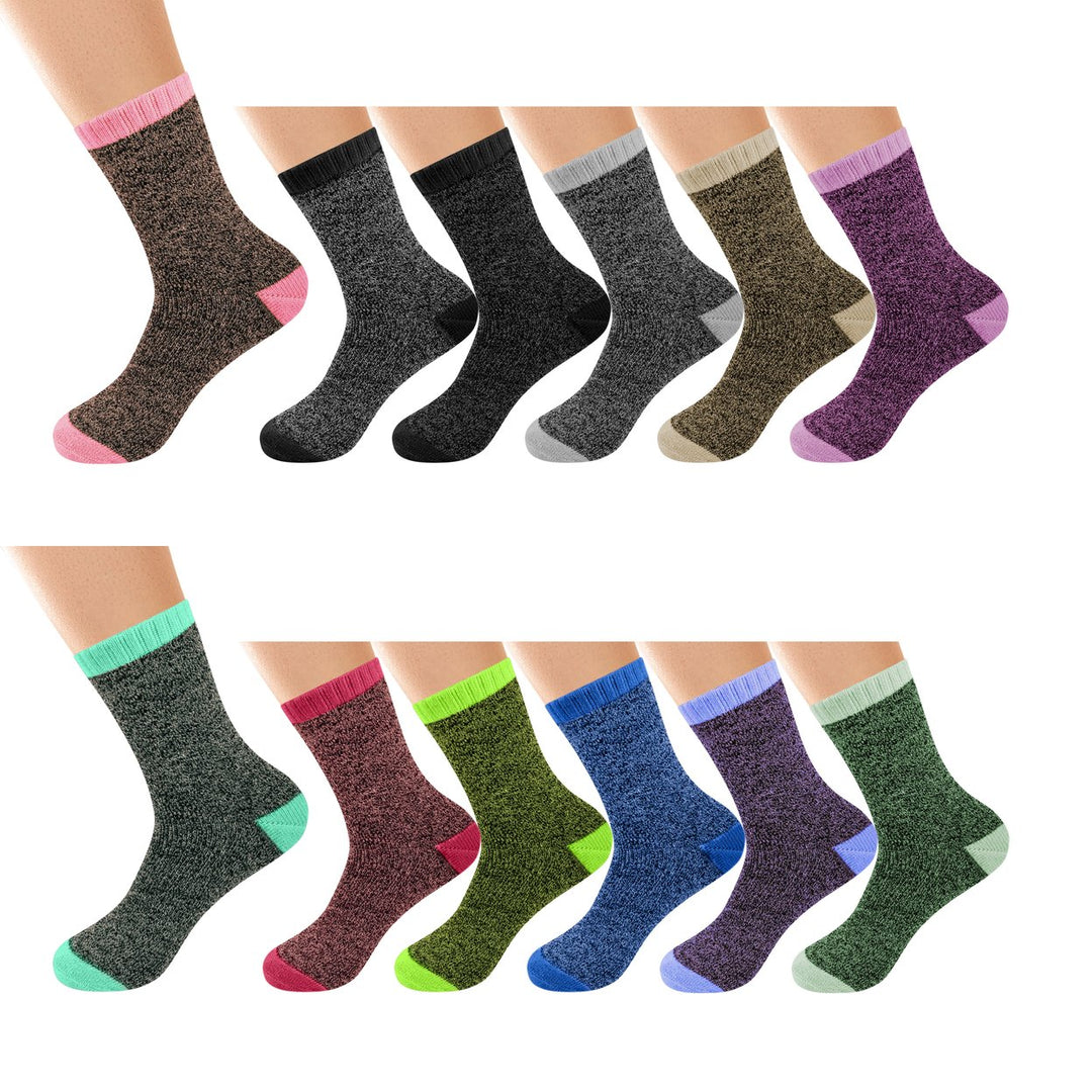 12-Pairs: Womens Winter Warm Thick Soft Cozy Thermal Boot Socks Image 3