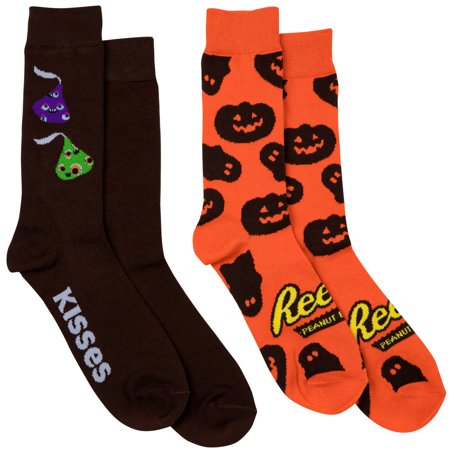 Hersheys Kisses and Reeses Cups Spooky 2-Pairs of Crew Socks Image 1
