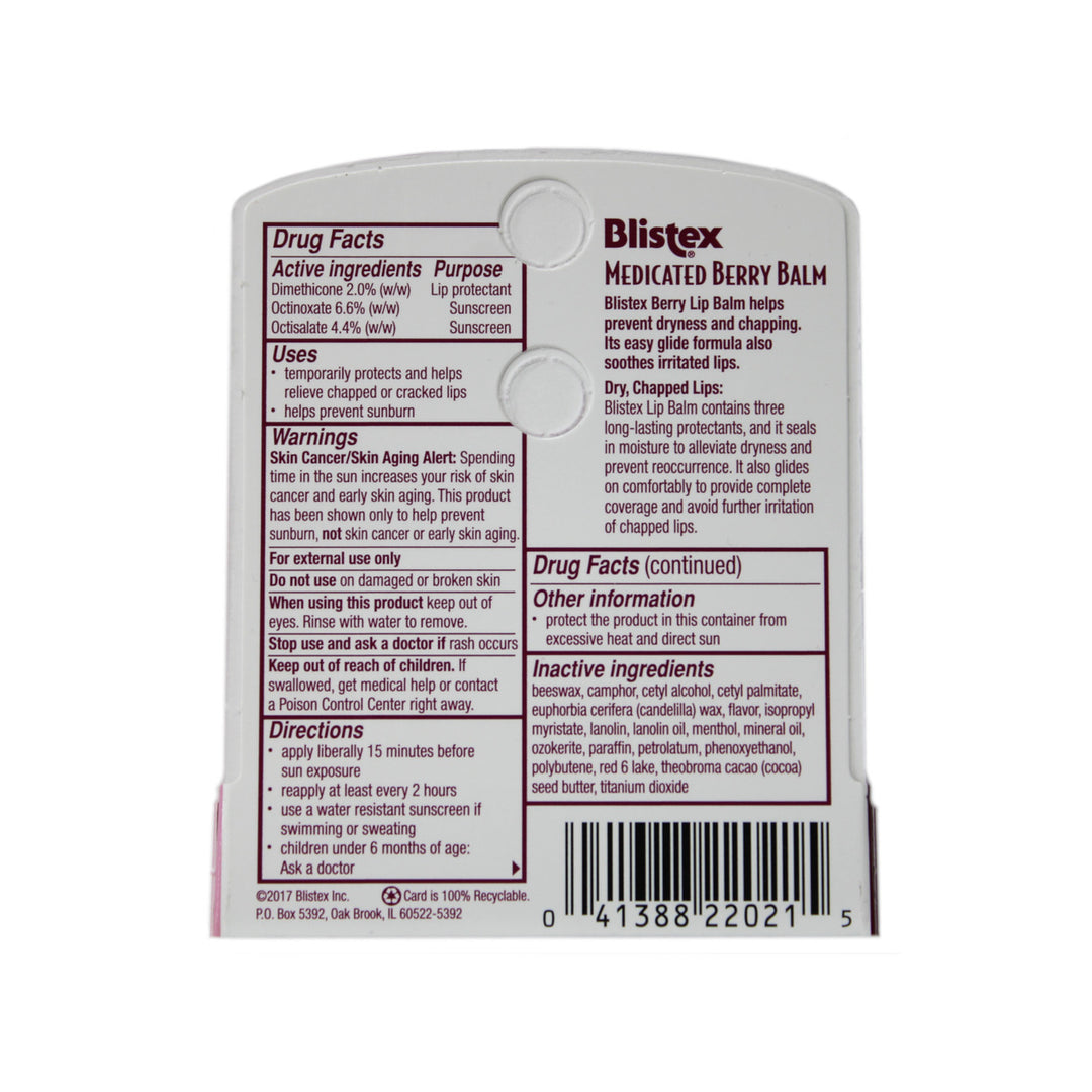 Blistex Medicated Lip BalmSPF 15Berry.15-Ounce Tubes (12 pack) Image 4