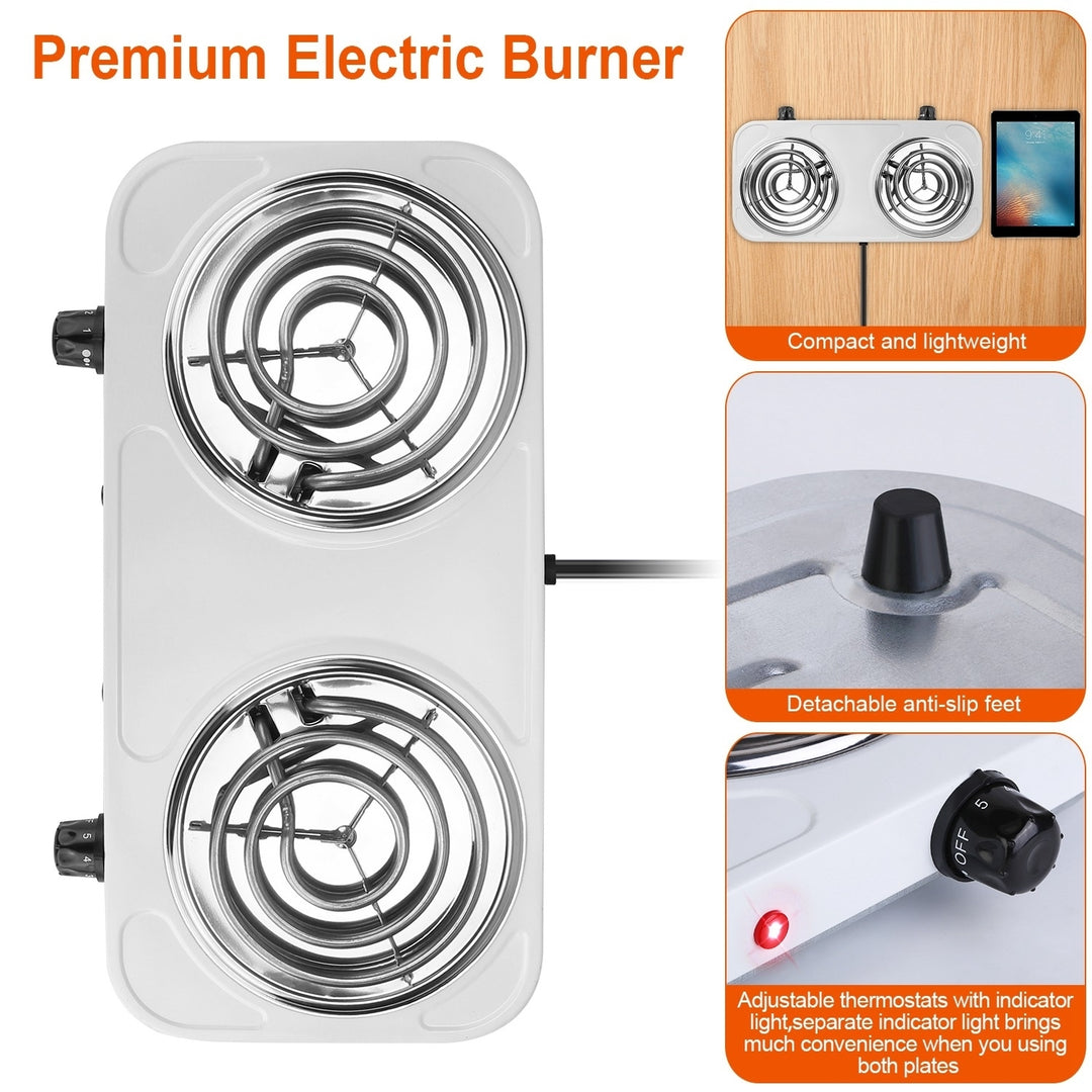 2000W Electric Double Burner Hot Plate Stove Portable Coil Adjustable Temperature Image 6