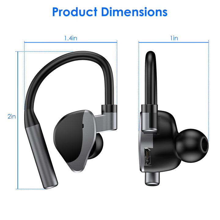Unilateral Wireless Earpiece Rechargeable Wireless in-Ear Headset with Hook for Car Driving Phone Call Office Image 6