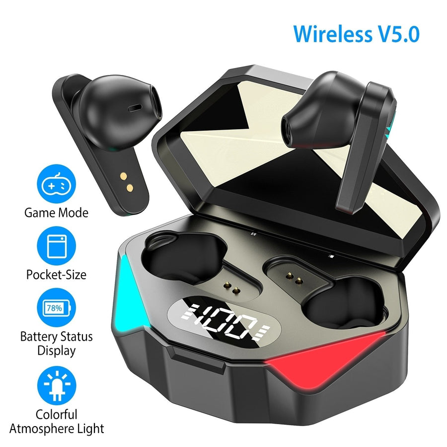 Wireless TWS 5.0 Earbuds Headphone in-Ear Earphone Headset with Charging Case Waterproof Low Latency Game Mode Image 1