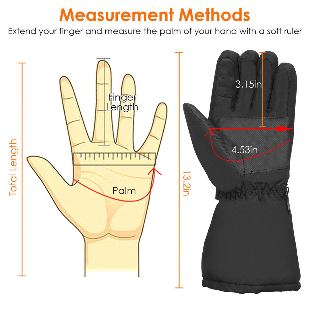 Electric Heated Gloves Battery Powered Touchscreen Waterproof Windproof Unisex Image 4