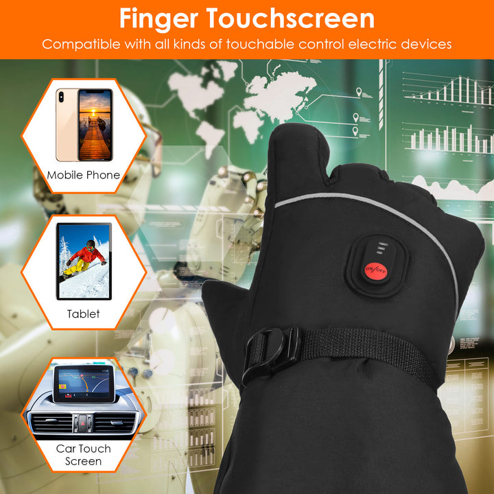 Electric Heated Gloves Battery Powered Touchscreen Waterproof Windproof Unisex Image 6