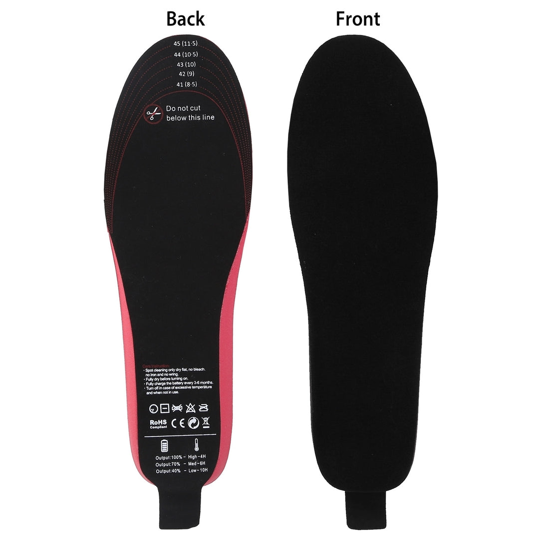 Heated Insoles Electric Foot Warmer Black Trimmable Rechargeable 3000mAh US 4-12 Image 8