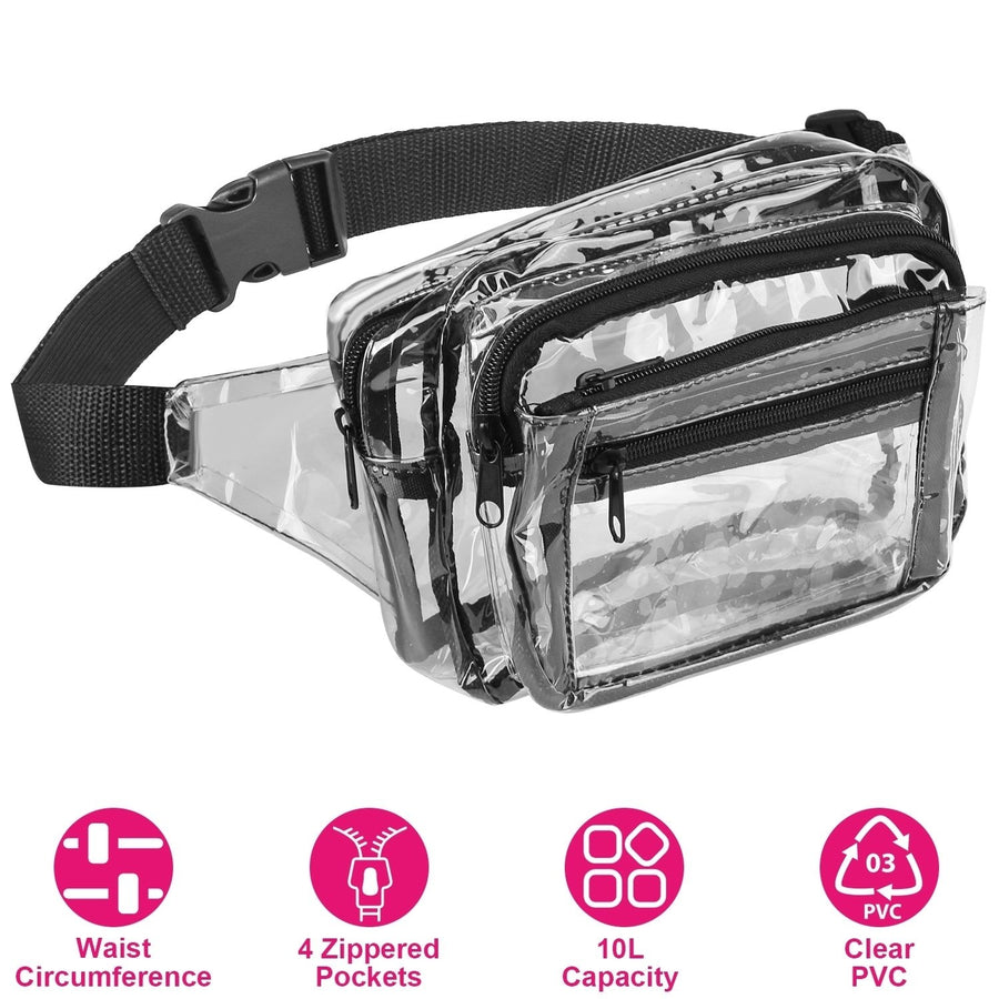 Clear Fanny Pack Unisex Transparent Waist Pouch Belt Bag Clear Purse Chest Bag for Outdoor Sport Travel Beach Concerts Image 1