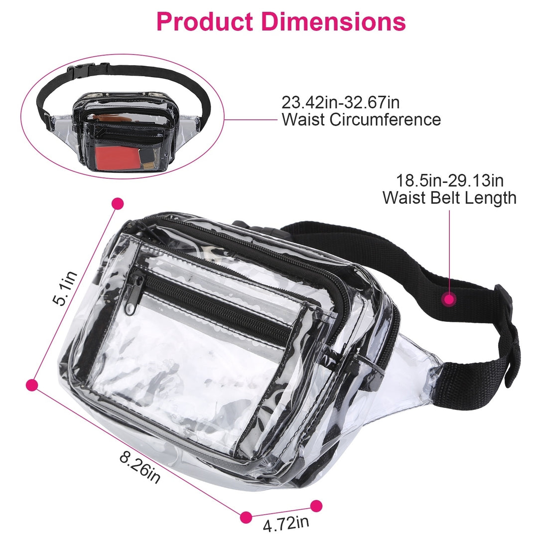 Clear Fanny Pack Unisex Transparent Waist Pouch Belt Bag Clear Purse Chest Bag for Outdoor Sport Travel Beach Concerts Image 2