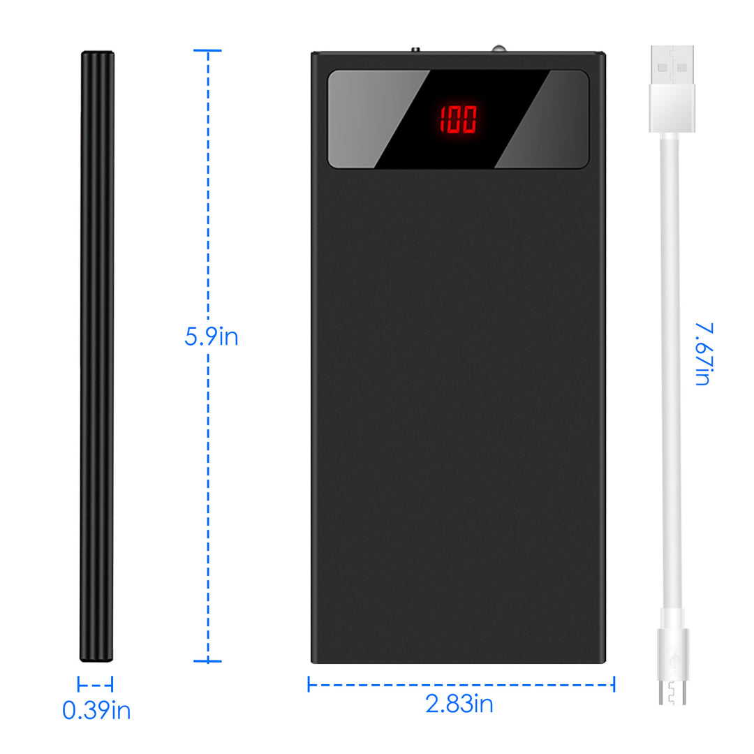 20000mAh Power Bank Ultra-thin External Battery Pack Phone Charger Dual USB Ports Flashlight Battery Remain Display Image 6