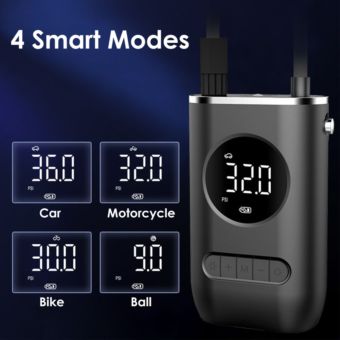 Car Tire Inflator Pump Portable Car Air Compressor Wireless Electric Air Pump 150 PSI with LED Light Image 3