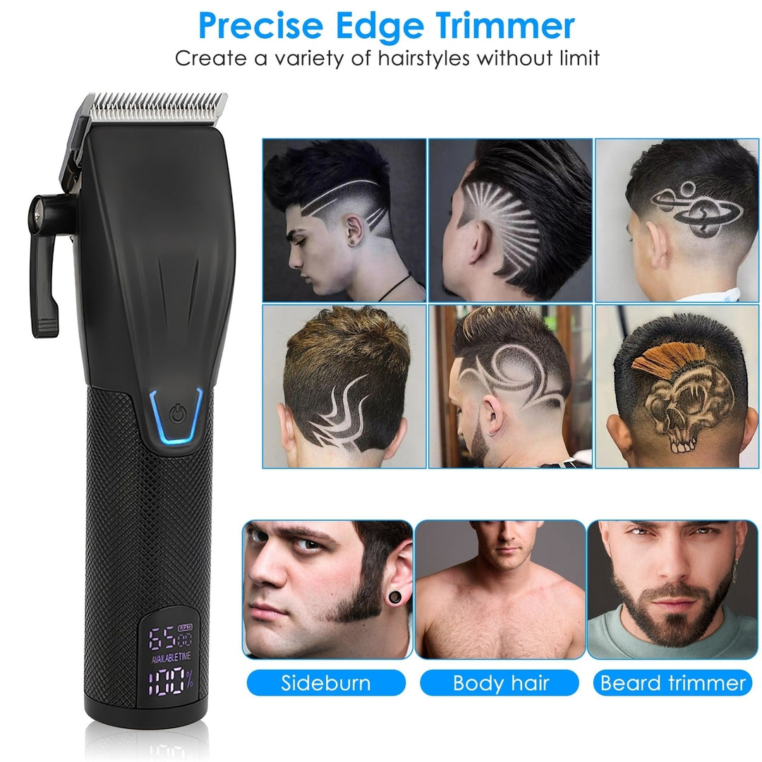 Cordless Hair Clipper Trimmer Set for Men Electric Grooming Kit Black 150PSI Image 4