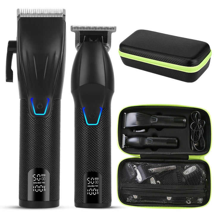 Cordless Hair Clipper Trimmer Set for Men Electric Grooming Kit Black 150PSI Image 9