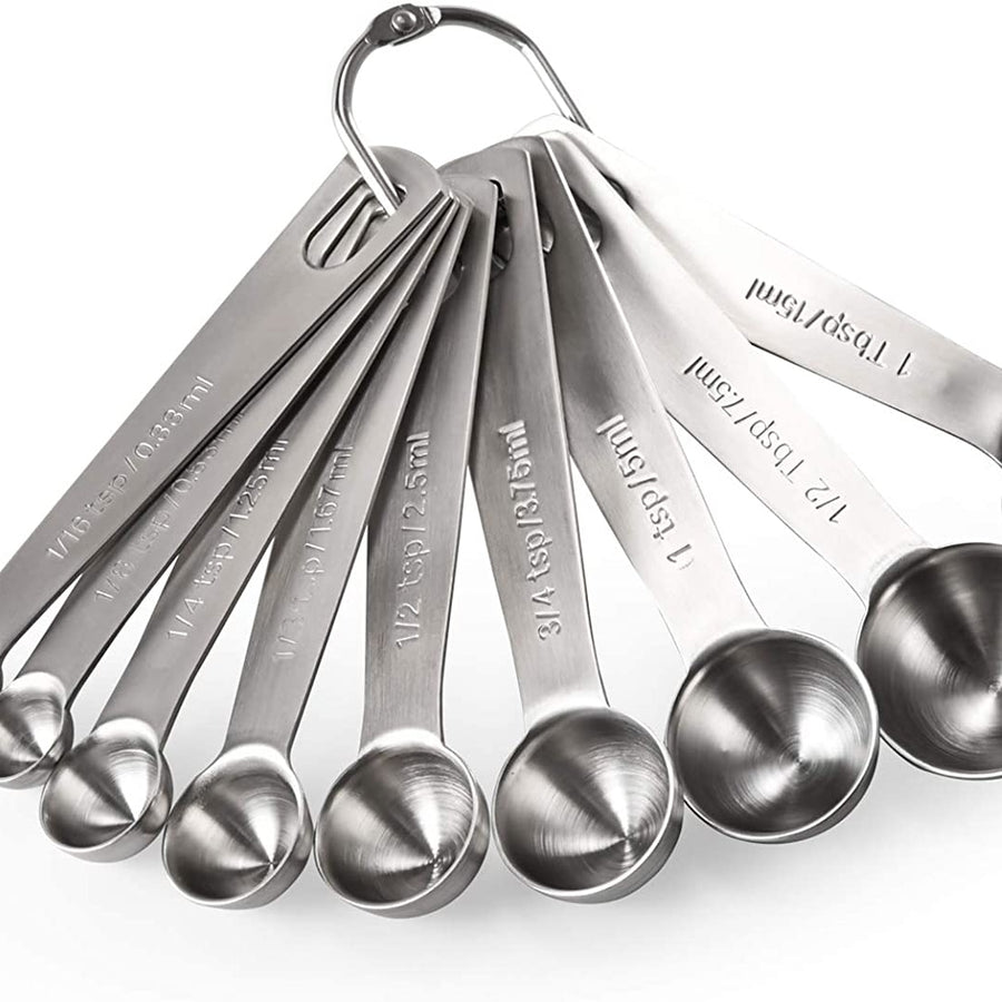 Set of 9 Stainless Steel Baking Measuring Spoons Image 1