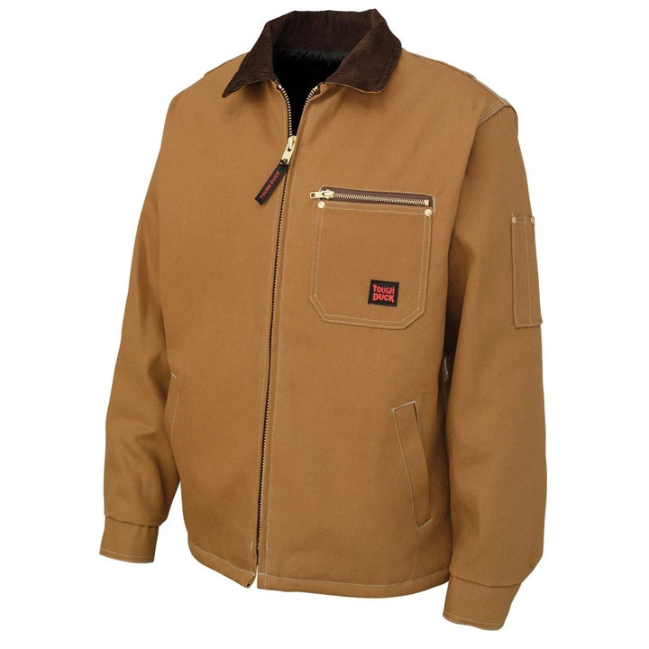 Tough Duck Brown Chore Jacket WJ31-BRN Mens 100% Cotton Insulated Waterproof Image 1