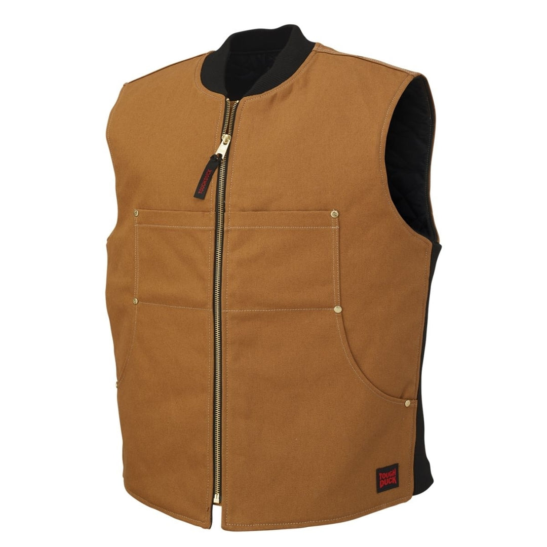 Tough Duck Mens Moto Vest Brown - WV04-BRN BROWN Image 1