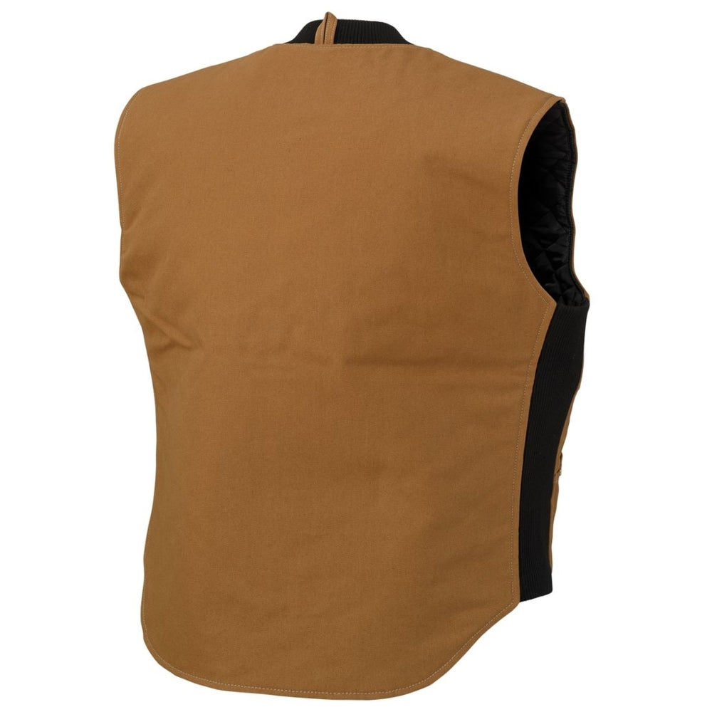 Tough Duck Mens Moto Vest Brown - WV04-BRN BROWN Image 2