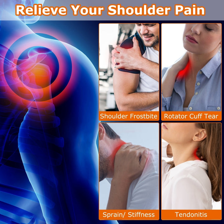 Heated Shoulder Brace Electric Heating Pad Therapy Shoulder Heating Wrap Compression Sleeve for Shoulder Pain Muscle Image 3