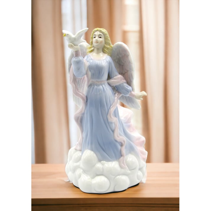 Ceramic Angel with Dove Bird Figurine Religious D cor Religious Gift Church D cor , Image 2