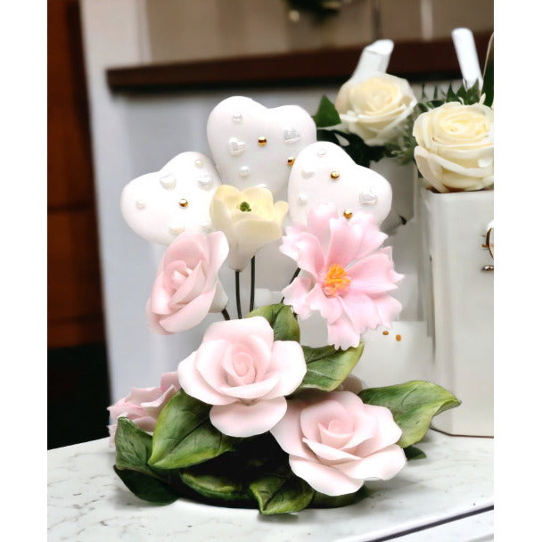 Ceramic Rose Flower FigurineWedding Dcor or GiftAnniversary Dcor or GiftHome Dcor, Image 2
