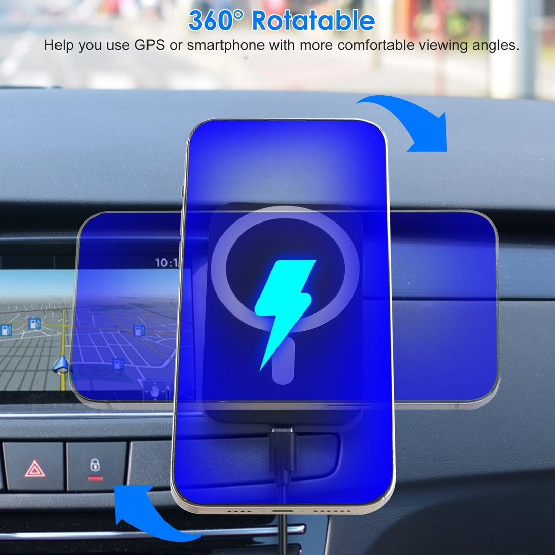 Magnetic Wireless Car Charger MagSafe Car Phone Mount Air Vent Holder 15W Wireless Charger Fit for IOS Phone 12/13/14 Image 4