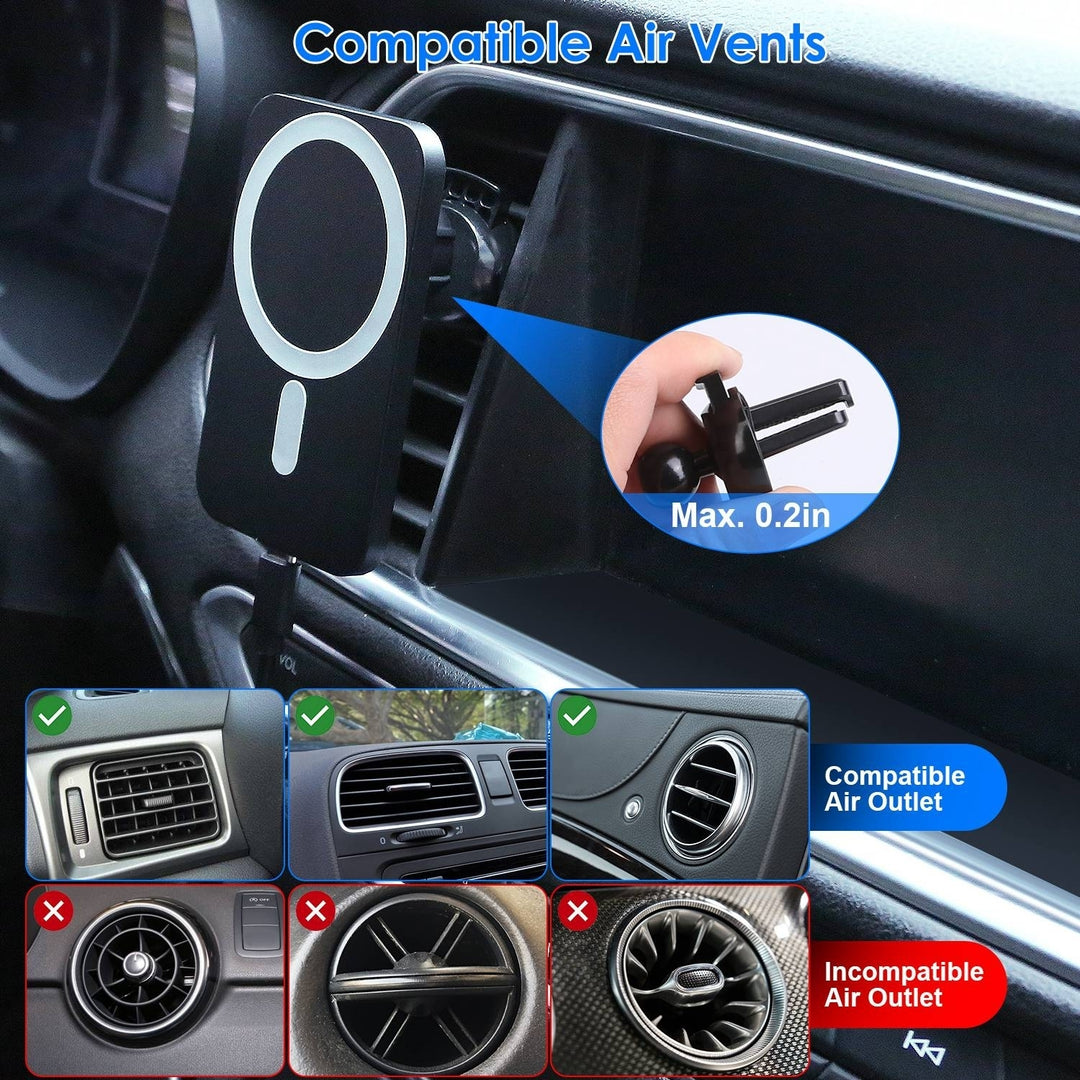 Magnetic Wireless Car Charger MagSafe Car Phone Mount Air Vent Holder 15W Wireless Charger Fit for IOS Phone 12/13/14 Image 6