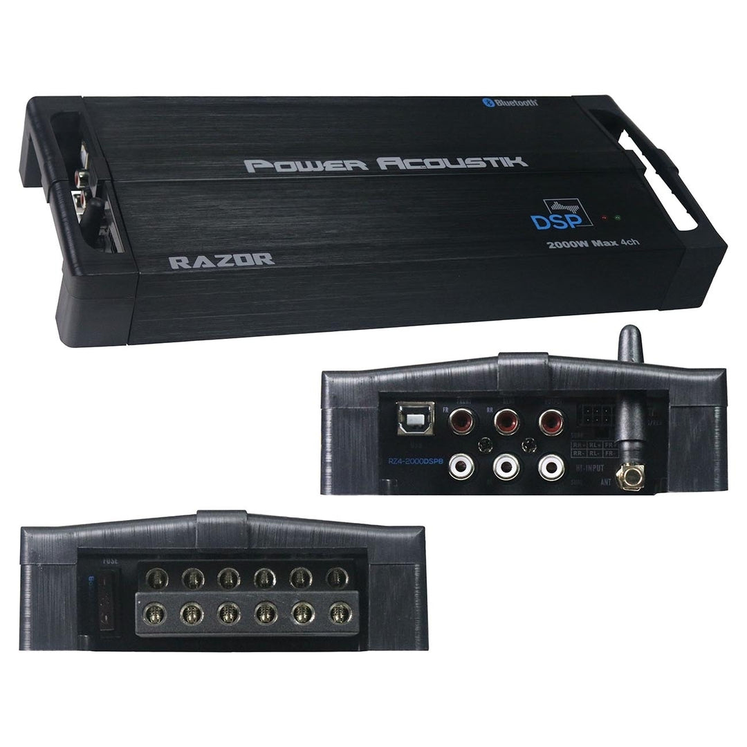 Power Acoustik RZ4-2000DSP 2000W 4-Channel Class D Amp with Bluetooth DSP Image 1