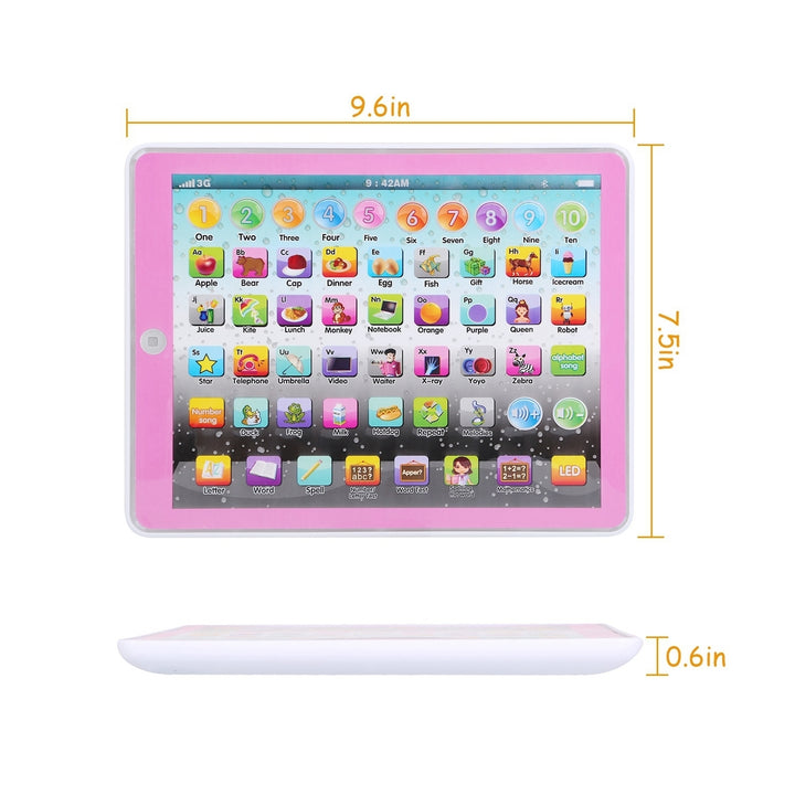 Kid Tablet Toy Educational Learning Pad Blue Pink for Ages 2 to 7 Interactive Functions Image 7