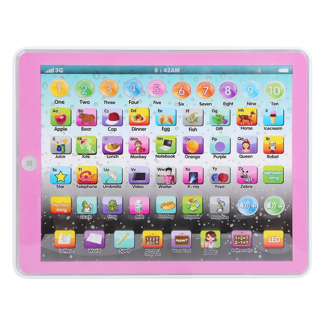 Kid Tablet Toy Educational Learning Pad Blue Pink for Ages 2 to 7 Interactive Functions Image 9