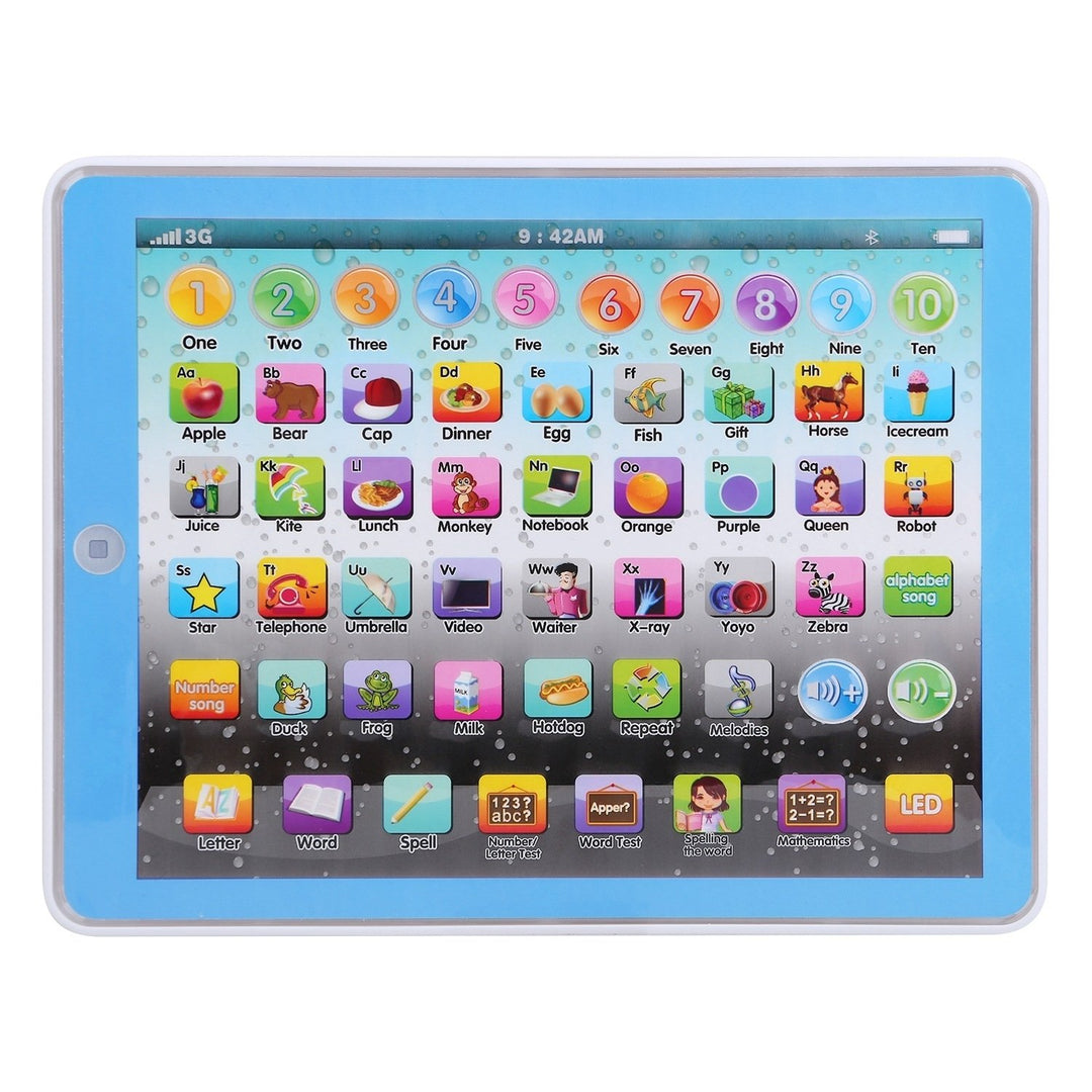 Kid Tablet Toy Educational Learning Pad Blue Pink for Ages 2 to 7 Interactive Functions Image 10