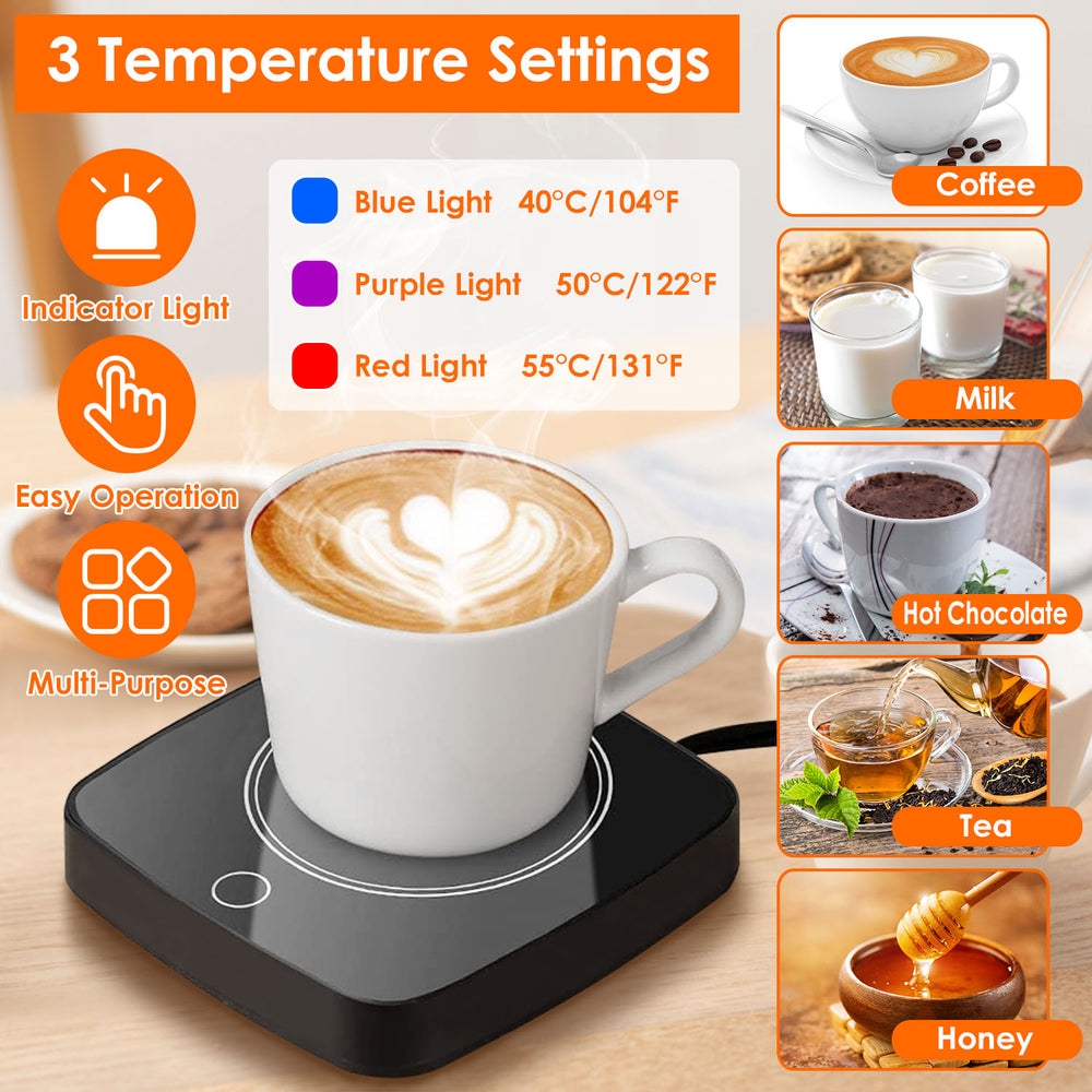 Desktop Electric Cup Warmer 8Hours Auto Shut Off 3 Temperature Levels Smart Coffee Warmer For Tea Milk Hot Chocolate Image 2