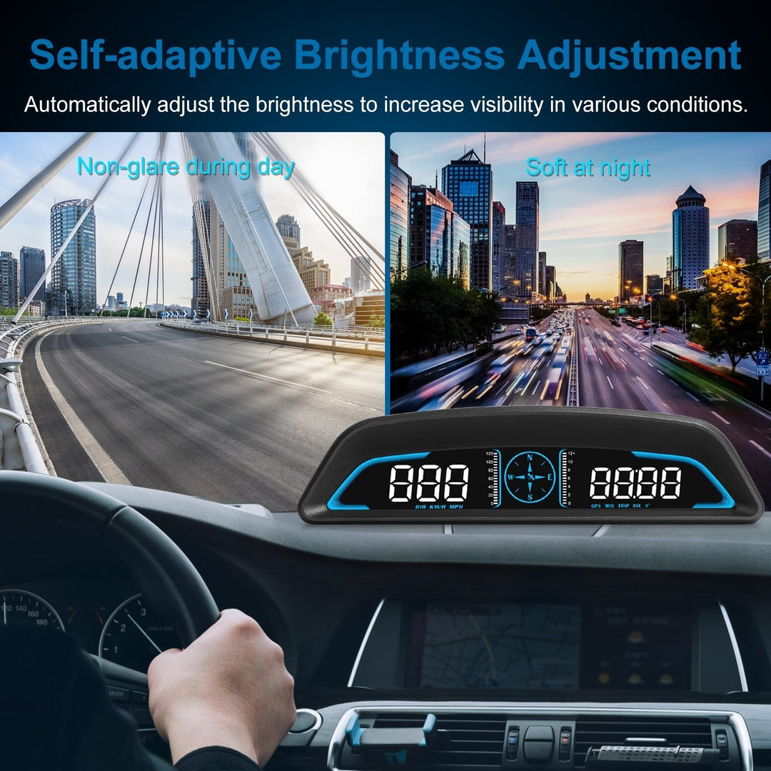 Universal Car HUD GPS Head Up Display Speedometer Odometer HD LED Black 5.5in Image 6