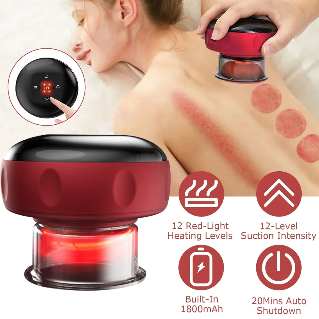 Electric Cupping Therapy Massager Electric Back Scraping Machine Vacuum Therapy Cupping Therapy Device with 12 Levels Image 1