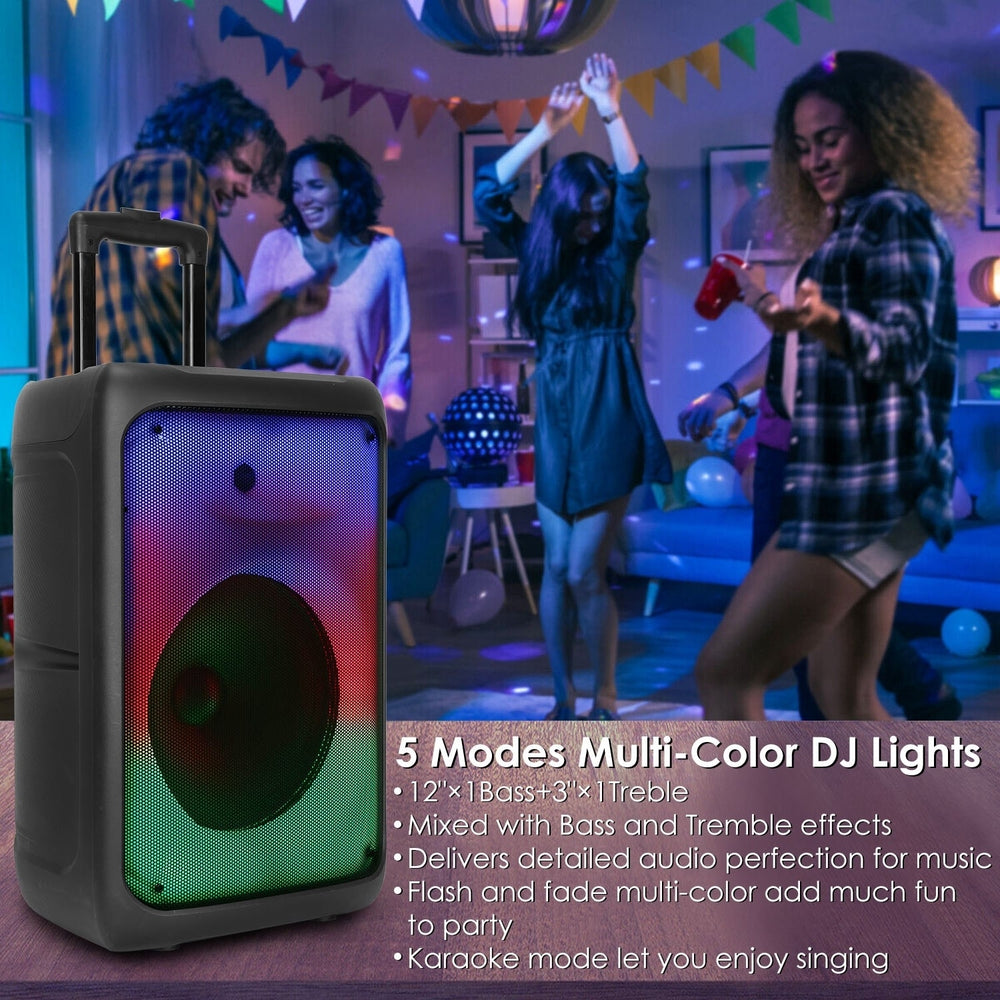 Portable Wireless Party Speaker Party Speaker with with 5 Colorful Lighting Modes TWS FM USB MMC Slot Aux In Recording Image 2