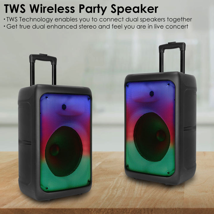 Portable Wireless Party Speaker Party Speaker with with 5 Colorful Lighting Modes TWS FM USB MMC Slot Aux In Recording Image 3