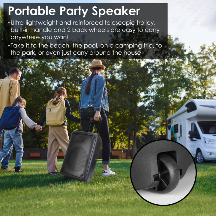 Portable Wireless Party Speaker Party Speaker with with 5 Colorful Lighting Modes TWS FM USB MMC Slot Aux In Recording Image 7