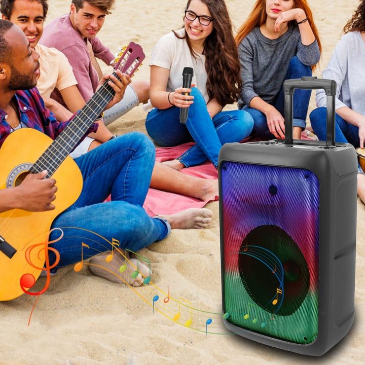 Portable Wireless Party Speaker Party Speaker with with 5 Colorful Lighting Modes TWS FM USB MMC Slot Aux In Recording Image 9