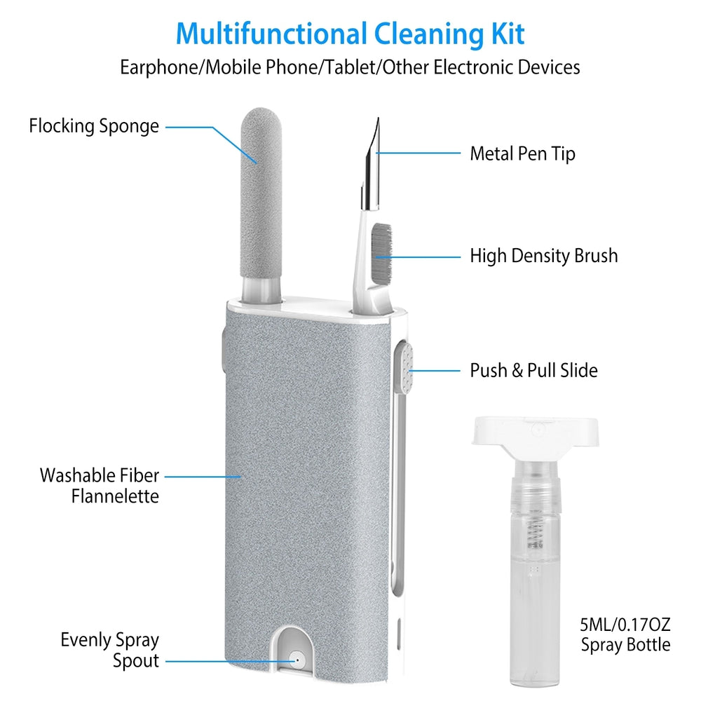 Multi-Function Airpod Pen Cleaner Kit Laptop Phone Screen Mop Cleaner Earphone Cleaning Brush Charging Case Flocking Image 2