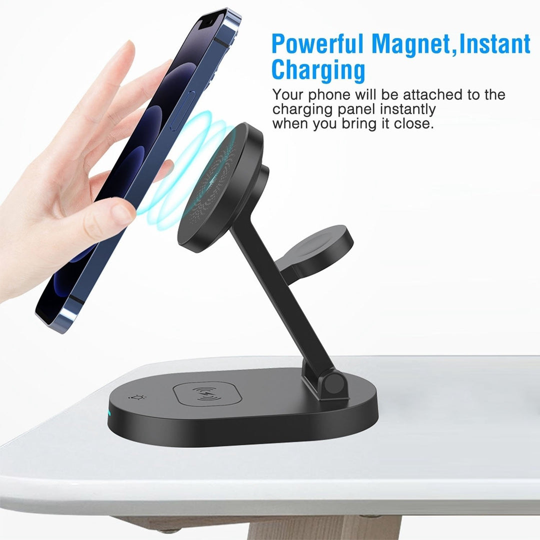 4 In 1 Magnetic Wireless Charging Station Dock Charger 15W Foldable Fast Charging Stand Fit for iPhone 13 12 Pro Pro Max Image 3